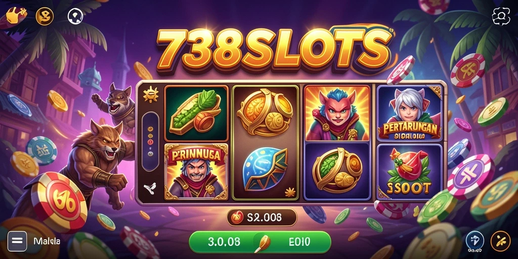Tampilan menarik dari gameplay seru 738SLOTS dengan pertarungan mendebarkan.