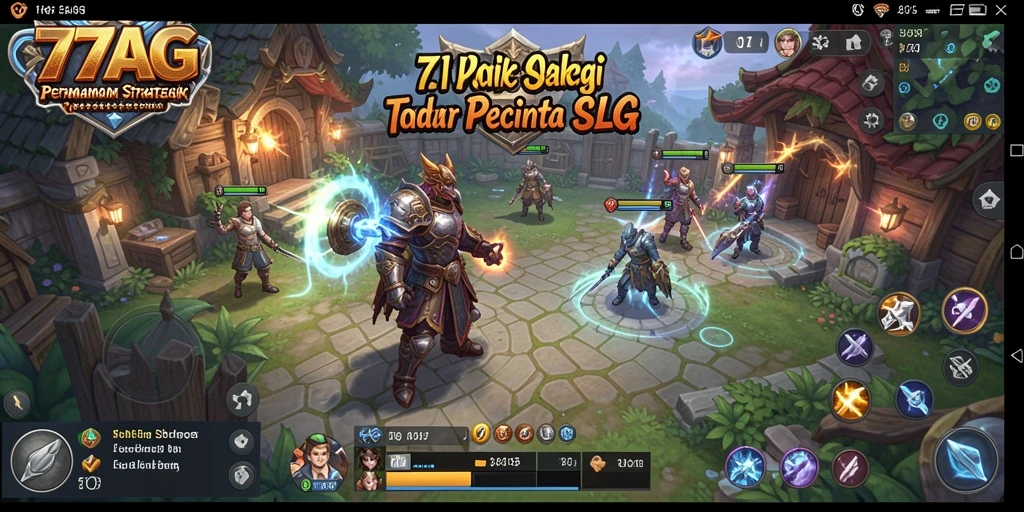 Screenshot gameplay 77AG menampilkan pertempuran strategi yang intens.