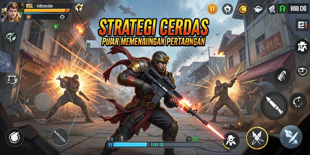 Tampilan gameplay 9SL yang menampilkan pertempuran strategi yang intens.
