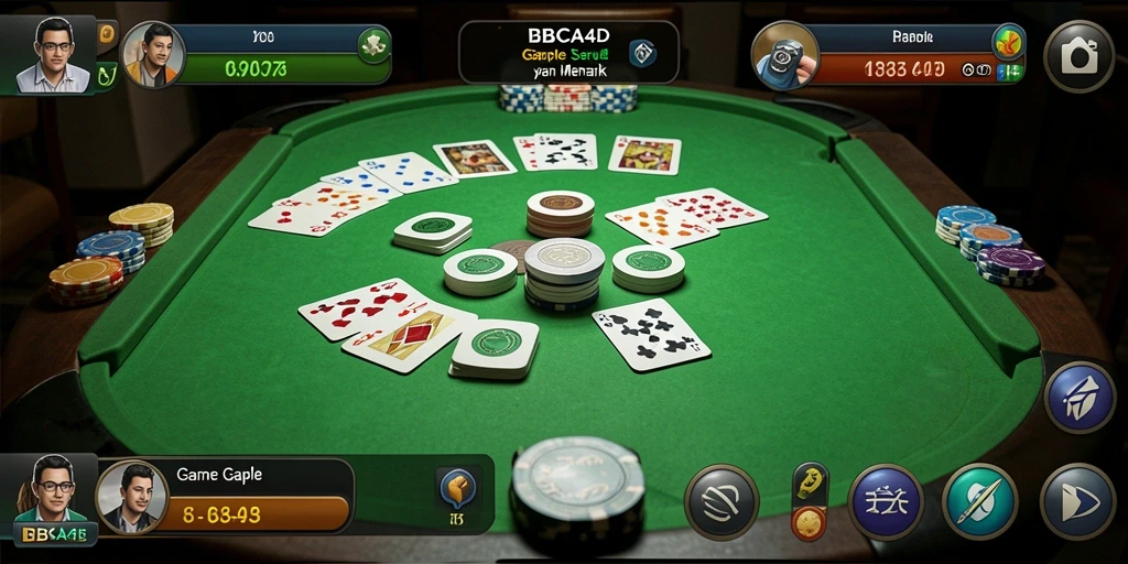 Screenshot gameplay menarik dari BBCA4D yang menunjukkan keseruan bermain Gaple.